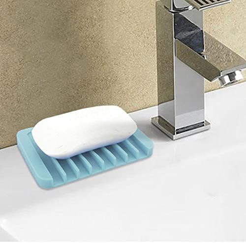 צלחת סבון סיליקון של fgyzyp, מחזיק קופסאות סבון סיליקון עם חלול, בעבודת יד סבון בר סבון מכולות למגשי אמבטיה כיור ביתי מקלחת מטבח אמבטיה ספוגי סבון