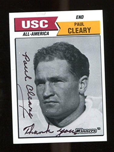 פול קלירי חתם על 1988 זוכים ב- USC טרויאנים כל הכרטיס האמריקני חתימה 42649 - כרטיסי כדורגל עם חתימה של NFL