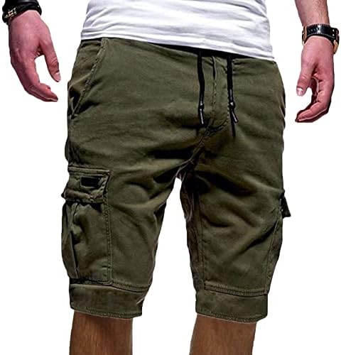 גברים מרובי כיסים חמש נקודות מכנסיים קצרים טיולים קלאסיים בכושר אמצע מכנסיים קצרים ספורט כושר ספורט מכנסיים קצרים רגילים