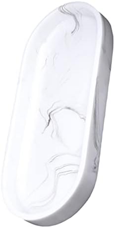 ALIPIS 2 PCS תכשיטים דקורטיביים אחסון צמחי אסלה סגלגל רקמות יהירות רקמות מיכל אמבטיה צלחת סבון מגבת לבושם למארגן מרקם דפוס שיש מלון שרף לבן