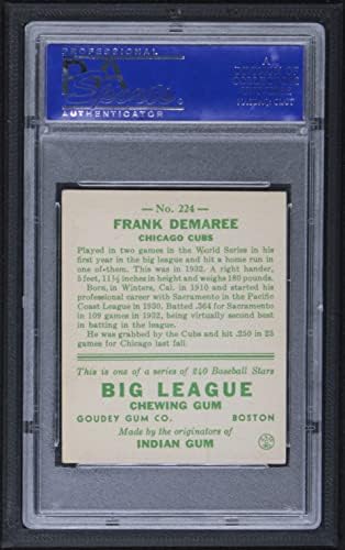 1933 Goudey 224 פרנק DeMaree Chicago Cubs PSA PSA 6.00 Cubs