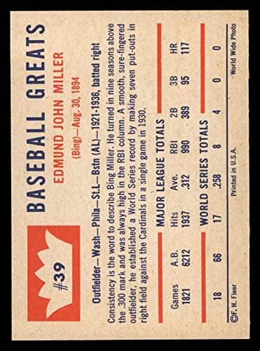 1960 Fleer 39 בינג מילר פילדלפיה אתלטיקה NM/MT אתלטיקה