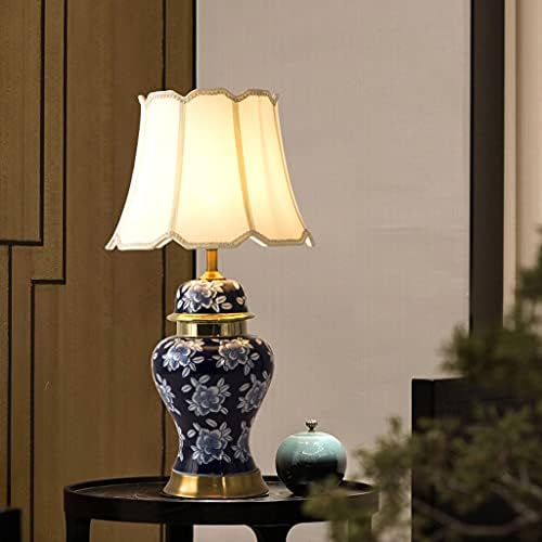 LXXSH חדש סיני חדש מצויר ביד כחול-לבן מנורה קרמיקה אמריקאית קלאסית מיטה קלאסית לידה מלון וילה סלון מועדון אולם מנורת כניסה