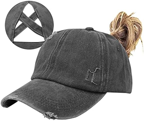 נשים קוקו כריס צלב מבולגן לחמניות כובעי פוני בייסבול כובע מתכוונן כותנה במצוקה אבא נהג משאית כובע
