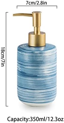 מתקן סבון לעיצוב שיפוע עם משאבה, מתקן קרם מחדש למילוי מחדש עבור משטח יהירות אמבטיה, מתקן שמפו קרמי לבקבוק כחול מקלחת -350 מל/12.3oz