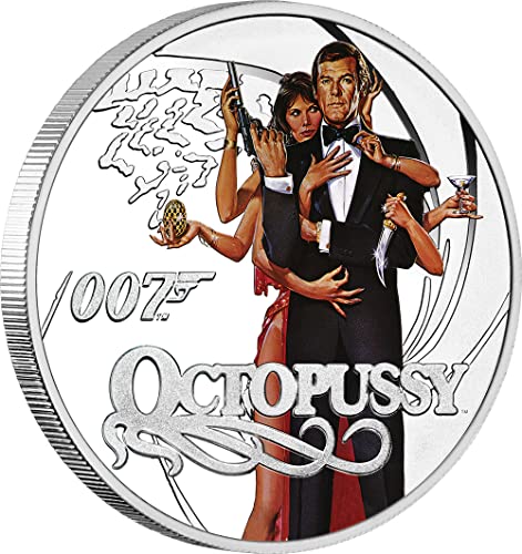 2022 דה ג'יימס בונד 007 Powercoin אוקטופוסי 007 סוכן מטבע כסף 50 סנט Tuvalu 2022 הוכחה