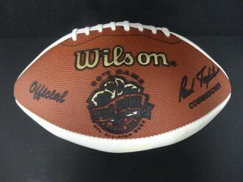 Peyton Manning 2000 Pro Bowl Team AFC החתימה את וילסון כדורגל 50+ SIGs עם COA - כדורגל חתימה