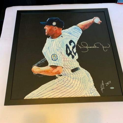 מריאנו ריברה המדהימה חתמה על אמנות מקורית גדולה 26x26 ציור שטיינר COA - אמנות MLB עם חתימה
