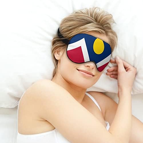 מסיכת שינה דגל דנבר סיטי קלת משקל מכסה עיניים מכסה מסיכת עיניים עם רצועה מתכווננת לגברים נשים