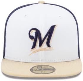 MLB מילווקי ברוארס קדמית לבנה בסיסית 59FIFTY CAP מצויד
