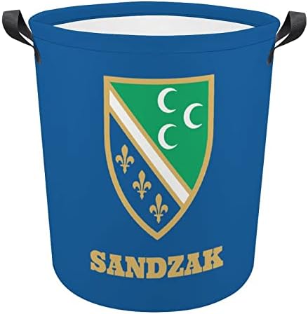 דגל Sandzak דגל כביסה מתקפל סל אטום אטום אטום אטום שקית סל עם ידית 16.5 x 16.5 x 17