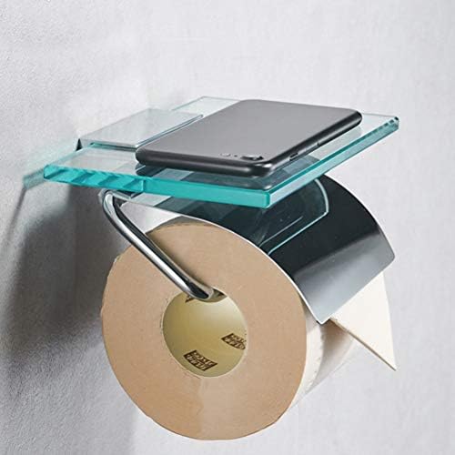 מחזיק נייר טואלט קיר רכוב זכוכית ונחושת מגבת מתלה נייר רול אחסון מתלה עבור אסלת אמבטיה מטבח