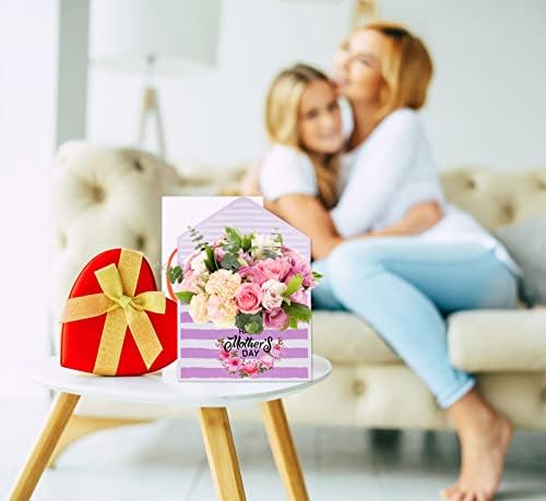 סט של 4 שמח אמהות יום פרח זר אריזת מתנת נייר קופסות עבור אמא מבת בן, אמהות יום חנות פרחים זר מעטפת קופסות לאישה מבעל, פרח קופסות הסדרים