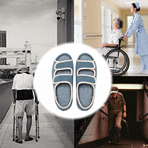נעלי סוכרת של GYCDWJH לגברים, נעלי סוכרת, דלקת מפרקים, נעלי בית עם סנדלי בוהן פתוחה מתכווננת תמיכה בבצקת פלאסיטיס פלאסיטיס