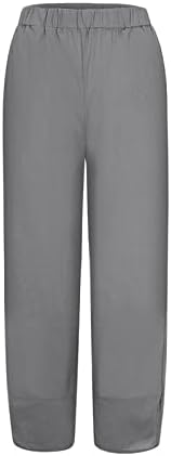 מכנסי פשתן Y2K לנשים מותניים אמצעיות קפרי קצוץ מכנסי יוגה רחבים בוהו בויו וינטג 'מכנסיים עם כיסים