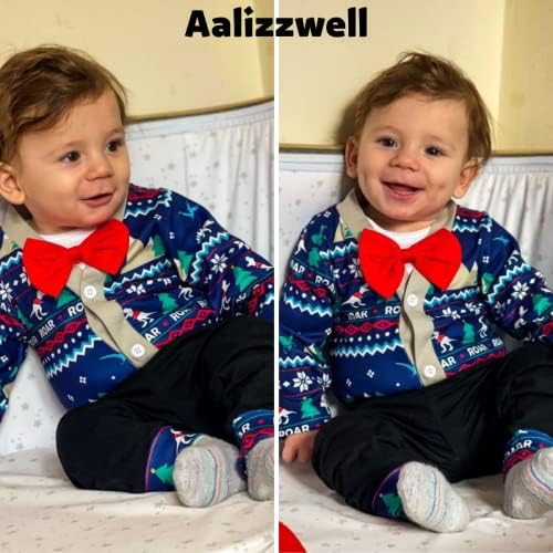 AALIZZWELL יילוד ילד תינוקות לחג המולד מכנסיים 3 חלקים תלבושת
