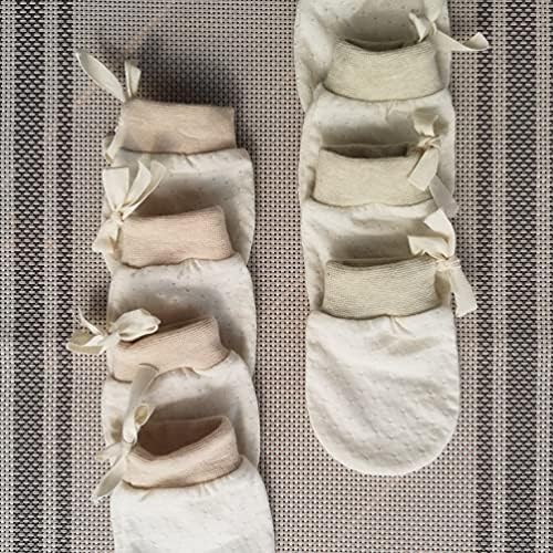 יילוד כפפות ילדה תינוקות לא שריטה כפפות ניטראלי עם 4 זוגות אורגני כותנה