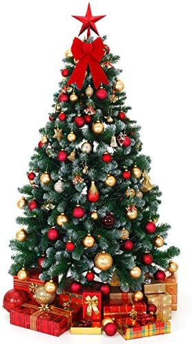 Aneco 12 חלקים קשתות חג מולד אדומות לזרים 5 x 8 אינץ 'קשתות חג מולד לקשתות קישוט לחג המולד של עצים, פנים וחוץ