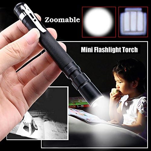 Zlimio Tactical Flashlight Flash 2000LM Ultra Bright Mini EDC כיס חיצוני כלים לילית לילה פנס מופעל על ידי 2 x סוללת AAA
