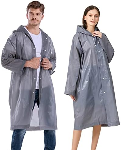 נשים גברים, לשימוש חוזר אווה גשם מעילי ארוך רופף עמיד למים מעילים עם הוד