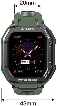 2022 שעונים חכמים חדשים לגברים נשים, פועלים גשש כושר עם דופק דופק ניטור חמצן בדם 3ATM אטום למים 1.69 אינץ 'מסך מגע מלא שעון חכם תואם ל- iOS Android, שחור