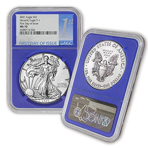 2021 1 גרם מטבע נשר סילבר אמריקאי MS70 מאת COINFOLIO $ 1 MS-70 NGC