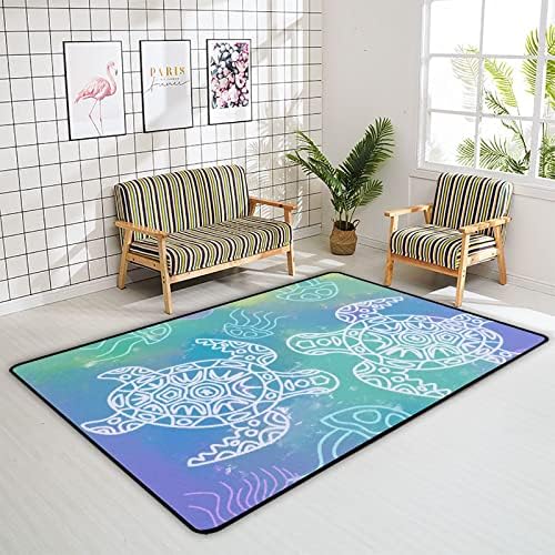 זוחל שטיח מקורה משחק צבי מחצלת מדוזות צבעוניות לסלון חדר שינה חינוכי משתלת רצפת שטיחים שטיחים 63x48in
