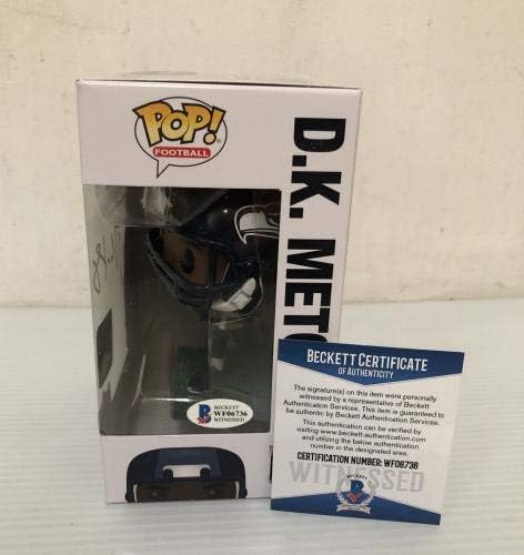 DK Metcalf חתום על חתימה עם חתימה סיאטל Seahwaks Beast Funko Pop Beckett COA 10 - צלמיות NFL עם חתימה
