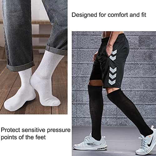 Athlemo 4 חבילות גברים במבוק גרביים דהיבטיים מעל לברך לא מחייב זרימת גרביים מרופדת