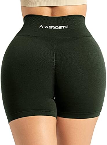 אגרוסט נשים 3.6 מעצימות מכנסי אימון עם כיסים חלקים עם מכנסי חדר כושר עם הרמת קת חדר כושר קצרים במותניים גבוהים יוגה