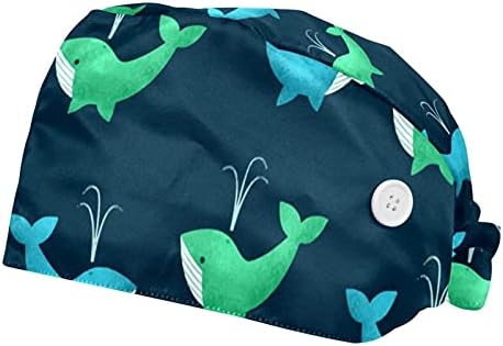 חלק חלקה של לוויתן חמוד אוקיינוס ​​מתכוונן לאחור כובעי יוניסקס, כובעים עובדים עם כפתורים ופס זיעה