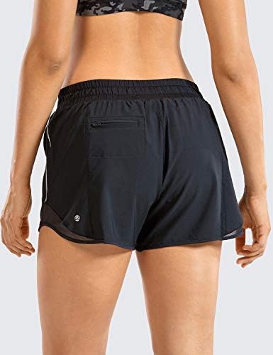 CRZ יוגה אימון אמצע המותן אמצע המותן ריצה מכנסיים קצרים תוחם רשת - 2.5 /4 מהיר ספורט חדר כושר ספורטיבי מכנסי מכנסיים קצרים