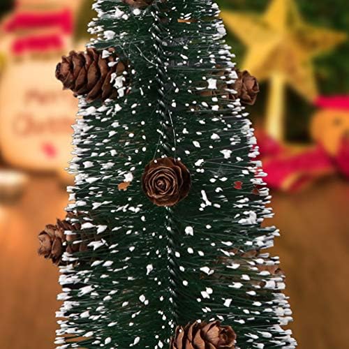 עצי סיסל מלאכותיים של חוליבנה עץ חג המולד מיני קישוטי כפור שלג עם בסיסי עץ