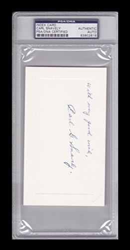קרל סנוולי חתם 3 איקס 5 כרטיס אינדקס אוטומטי אונק נדיר ד. 1975 פ. ס. א / דנ א 83902816-חתימות חתך במכללה