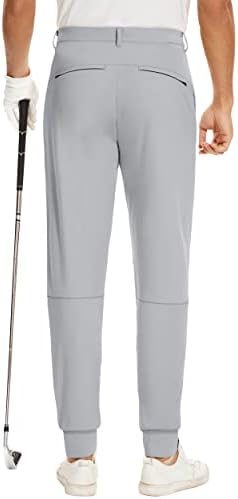 ליגת הג'ים ליגת הגברים גולף ג'וג'רס מכנסיים לולאות חגורה רזה מתאימות מכנסי טרנינג נמתחים שמלת שמלת מכנסיים מזדמנים כיס רוכסן UPF50