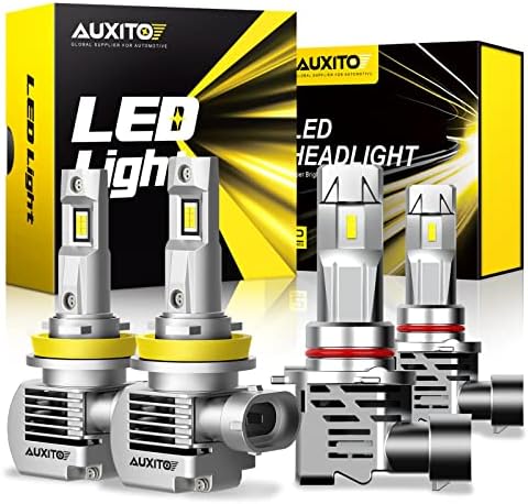 Auxito משודרג H11 9005 נורות LED משולבת, החלפת הלוגן, 32000LM 6500K לבן קריר, נורות LED אור אלחוטיות, תקע ומשחק