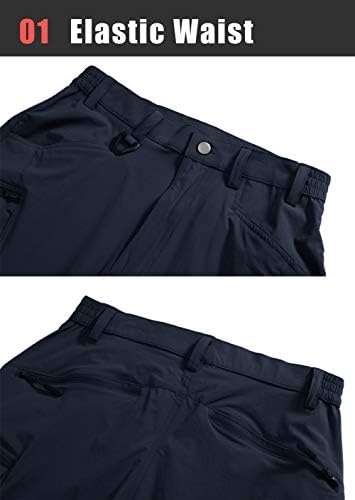מכנסיים טקטיים טקטיים של טאקוואסן מכנסי טיול קלים עמידים לייבשים מהיר עם 8 כיסים